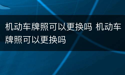 机动车牌照可以更换吗 机动车牌照可以更换吗