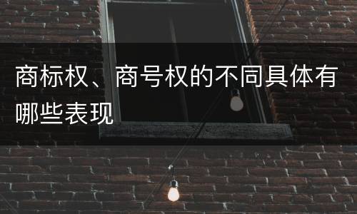 商标权、商号权的不同具体有哪些表现