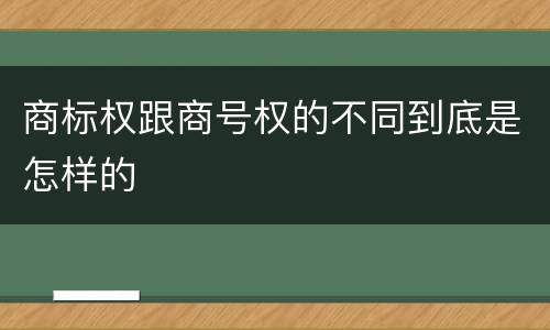 商标权跟商号权的不同到底是怎样的