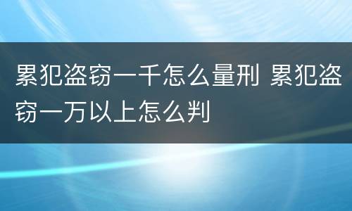 累犯盗窃一千怎么量刑 累犯盗窃一万以上怎么判