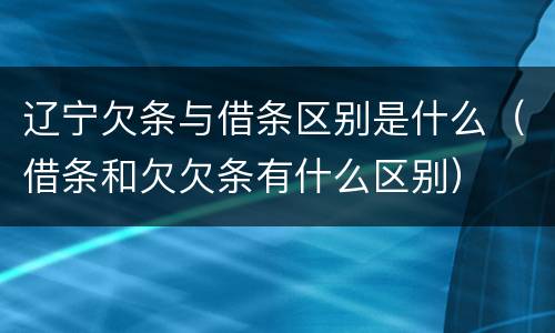 辽宁欠条与借条区别是什么（借条和欠欠条有什么区别）