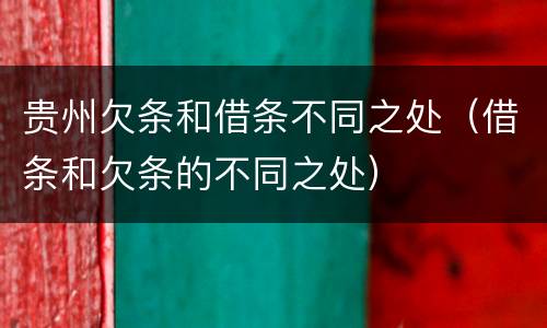 贵州欠条和借条不同之处（借条和欠条的不同之处）