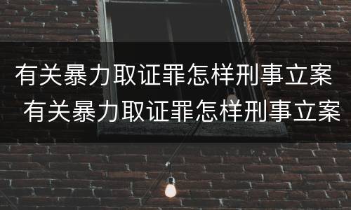 有关暴力取证罪怎样刑事立案 有关暴力取证罪怎样刑事立案审理
