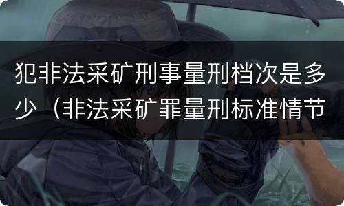 犯非法采矿刑事量刑档次是多少（非法采矿罪量刑标准情节特别严重）