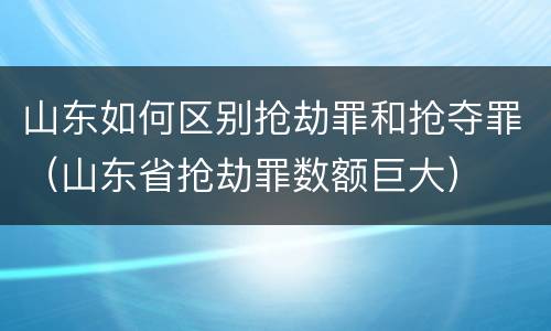 山东如何区别抢劫罪和抢夺罪（山东省抢劫罪数额巨大）