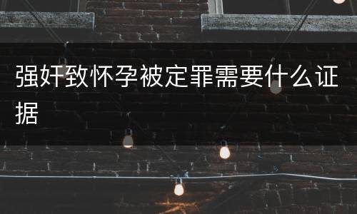 强奸致怀孕被定罪需要什么证据