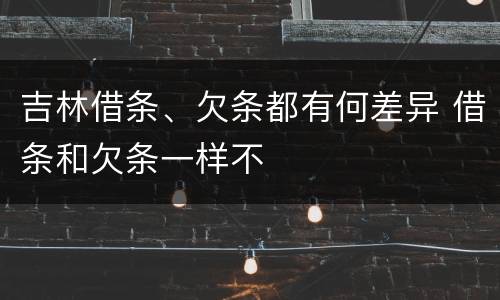 吉林借条、欠条都有何差异 借条和欠条一样不