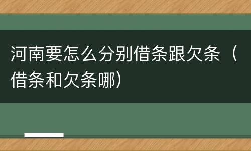河南要怎么分别借条跟欠条（借条和欠条哪）