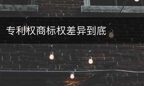 专利权商标权差异到底