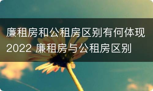 廉租房和公租房区别有何体现2022 廉租房与公租房区别