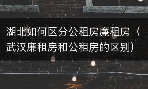 湖北如何区分公租房廉租房（武汉廉租房和公租房的区别）