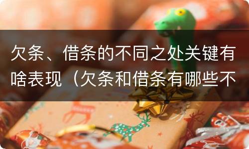 欠条、借条的不同之处关键有啥表现（欠条和借条有哪些不同点）