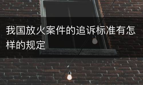 我国放火案件的追诉标准有怎样的规定