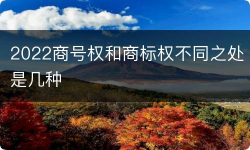 2022商号权和商标权不同之处是几种