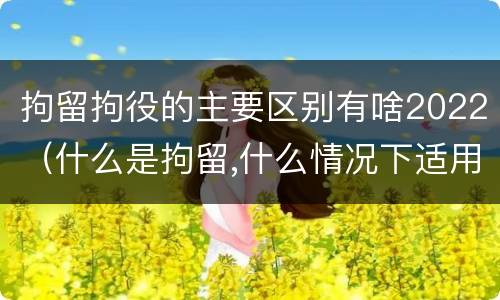 拘留拘役的主要区别有啥2022（什么是拘留,什么情况下适用拘留）