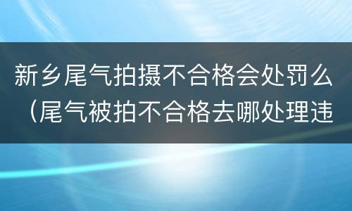 新乡尾气拍摄不合格会处罚么（尾气被拍不合格去哪处理违章）