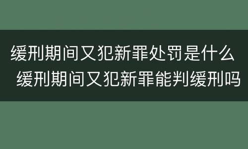缓刑期间又犯新罪处罚是什么 缓刑期间又犯新罪能判缓刑吗
