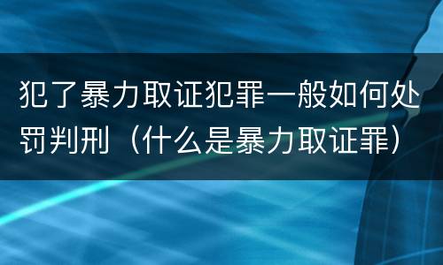 犯了暴力取证犯罪一般如何处罚判刑（什么是暴力取证罪）