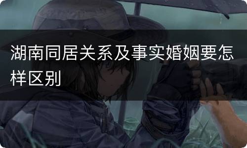 湖南同居关系及事实婚姻要怎样区别