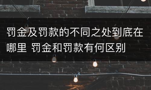 罚金及罚款的不同之处到底在哪里 罚金和罚款有何区别