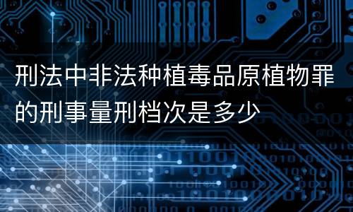 刑法中非法种植毒品原植物罪的刑事量刑档次是多少