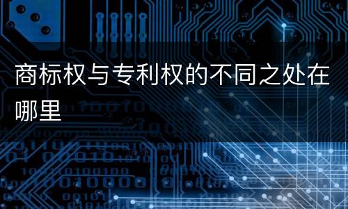 商标权与专利权的不同之处在哪里