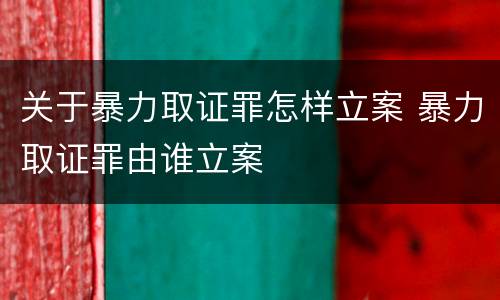 关于暴力取证罪怎样立案 暴力取证罪由谁立案
