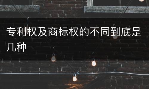 专利权及商标权的不同到底是几种
