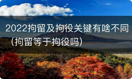 2022拘留及拘役关键有啥不同（拘留等于拘役吗）