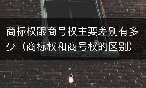 商标权跟商号权主要差别有多少（商标权和商号权的区别）
