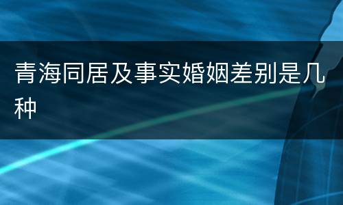 青海同居及事实婚姻差别是几种
