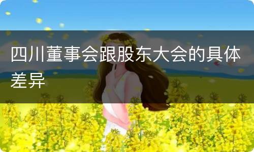 四川董事会跟股东大会的具体差异