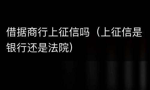 借据商行上征信吗（上征信是银行还是法院）