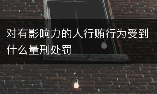 对有影响力的人行贿行为受到什么量刑处罚