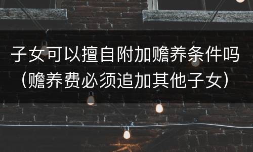 子女可以擅自附加赡养条件吗（赡养费必须追加其他子女）