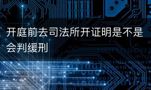 开庭前去司法所开证明是不是会判缓刑