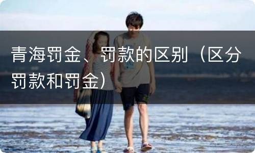 青海罚金、罚款的区别（区分罚款和罚金）