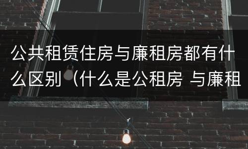 公共租赁住房与廉租房都有什么区别（什么是公租房 与廉租房有什么区别?）