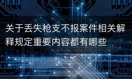 关于丢失枪支不报案件相关解释规定重要内容都有哪些