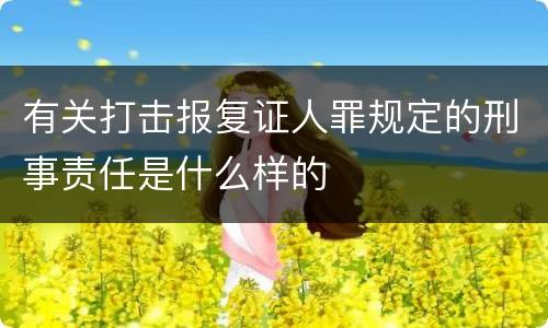 有关打击报复证人罪规定的刑事责任是什么样的