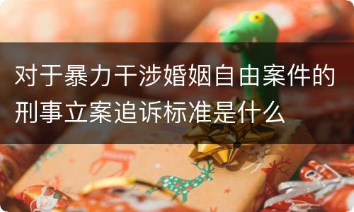 对于暴力干涉婚姻自由案件的刑事立案追诉标准是什么