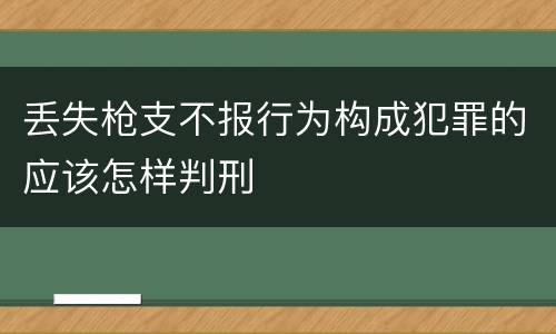 丢失枪支不报行为构成犯罪的应该怎样判刑