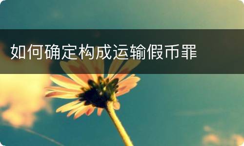 如何确定构成运输假币罪