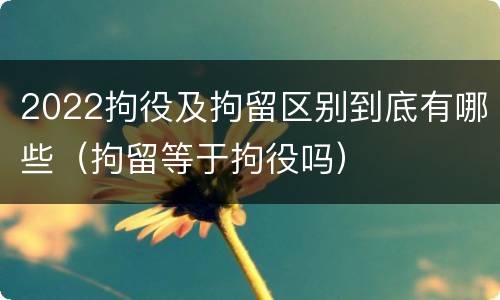 2022拘役及拘留区别到底有哪些（拘留等于拘役吗）