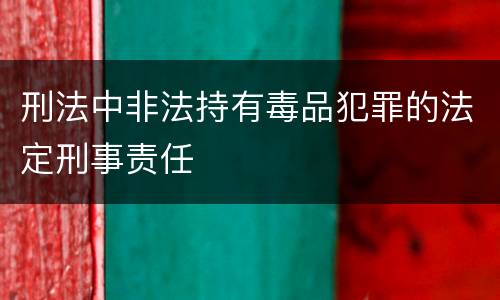 刑法中非法持有毒品犯罪的法定刑事责任