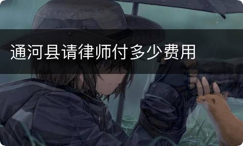 通河县请律师付多少费用