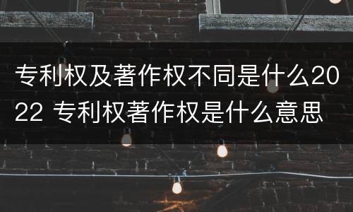 专利权及著作权不同是什么2022 专利权著作权是什么意思