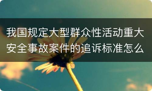 我国规定大型群众性活动重大安全事故案件的追诉标准怎么样认定