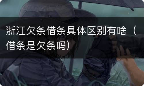 浙江欠条借条具体区别有啥（借条是欠条吗）