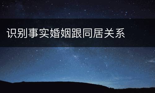 识别事实婚姻跟同居关系